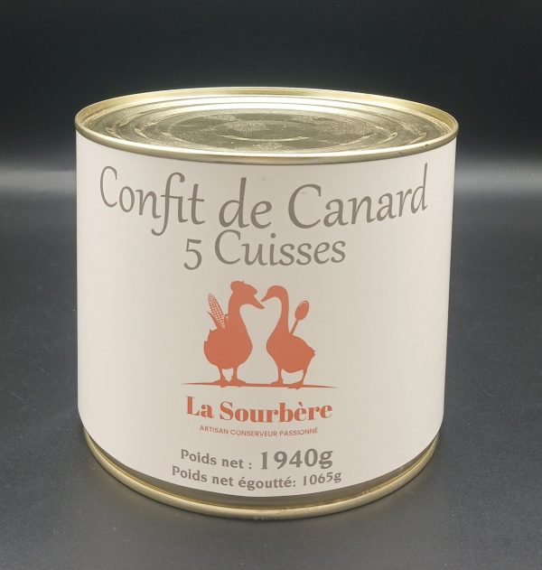 CONFIT DE CANARD 5 CUISSES 1940g